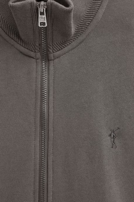 Sweatshirt mit Reißverschluss, hohem Kragen und Rigby Go Stickerei asphaltgrau - Image 3
