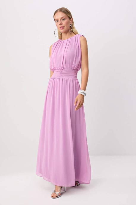 TRENDYOLMİLLA Damen Lila Einfarbig Maxi Ärmellos A-Linie Abend & Ball Kleid - Image 1
