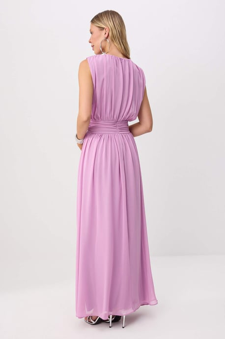 TRENDYOLMİLLA Damen Lila Einfarbig Maxi Ärmellos A-Linie Abend & Ball Kleid - Image 3