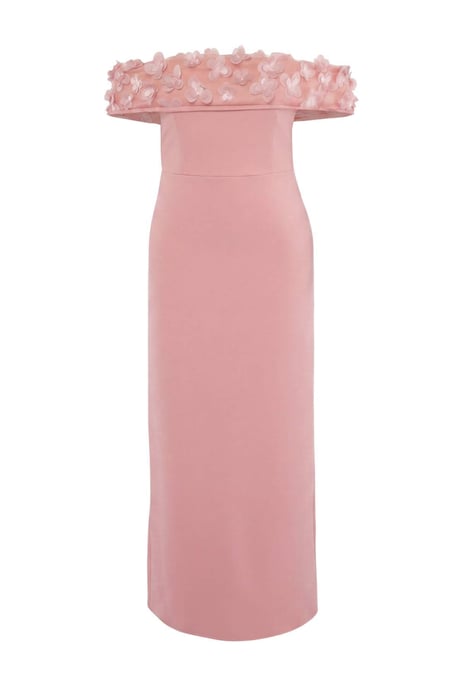 Trendyol Curve Damen Rosa Einfarbig Maxi Ärmellos Party A-Linie Große Größen Kleid - Image 5