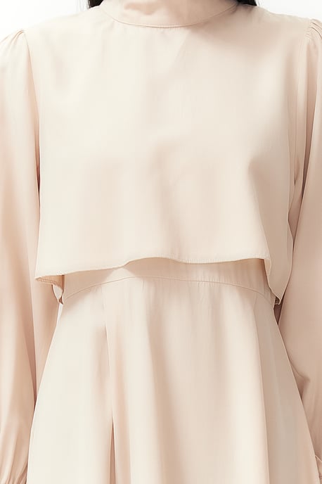 Trendyol Modest Damen Beige Einfarbig Maxi Lang Casual A-Linie Modest Kleider - Image 3