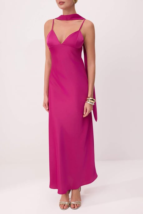 TRENDYOLMİLLA Damen Rosa Einfarbig Maxi Ärmellos Elegant/Abend A-Linie Kleider - Image 2