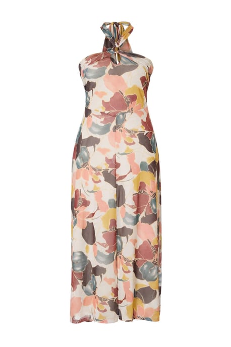 Trendyol Curve Damen Mehrfarbig Grafik Maxi Ärmellos A-Linie Große Größen Kleid - Image 3