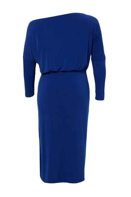 Trendyol Curve Damen Blau Einfarbig Maxi Lang Casual Bodycon Große Größen Kleid - Image 2