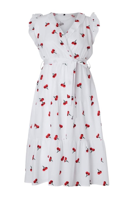 Trendyol Curve Damen Mehrfarbig Grafik Maxi Ärmellos Casual A-Linie Große Größen Kleid - Image 3