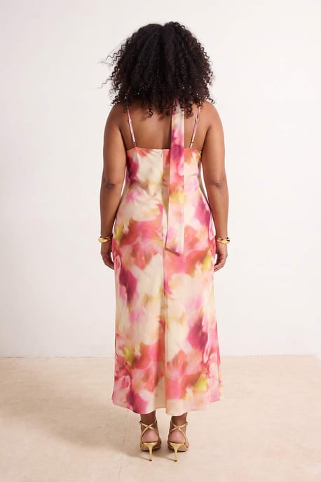 Trendyol Curve Damen Mehrfarbig Geblümt Maxi Ärmellos Gerade Große Größen Kleid - Image 2