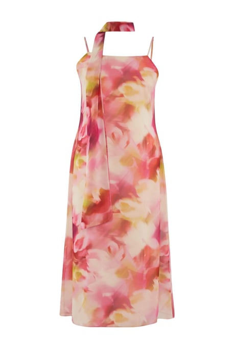 Trendyol Curve Damen Mehrfarbig Geblümt Maxi Ärmellos Gerade Große Größen Kleid - Image 3
