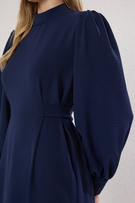 Trendyol Modest Damen Dunkelblau Einfarbig Maxi Lang Casual Gerade Modest Kleider - Image 2