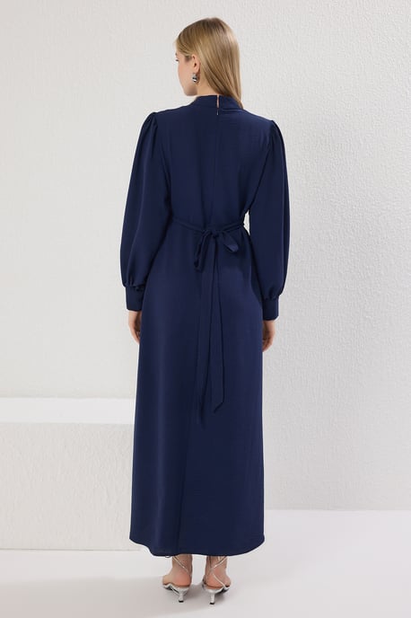 Trendyol Modest Damen Dunkelblau Einfarbig Maxi Lang Casual Gerade Modest Kleider - Image 3