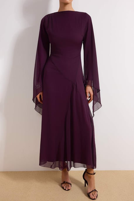 Trendyol Modest Damen Lila Einfarbig Maxi Lang Elegant/Abend Gerade Modest Kleider - Image 3