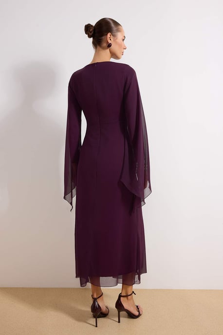Trendyol Modest Damen Lila Einfarbig Maxi Lang Elegant/Abend Gerade Modest Kleider - Image 4