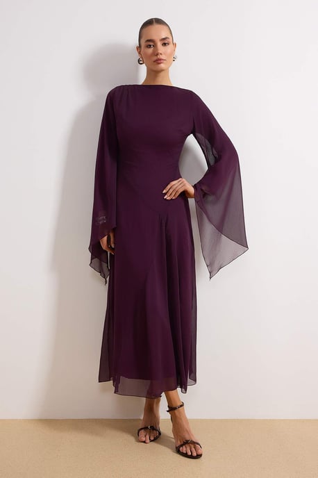 Trendyol Modest Damen Lila Einfarbig Maxi Lang Elegant/Abend Gerade Modest Kleider - Image 5
