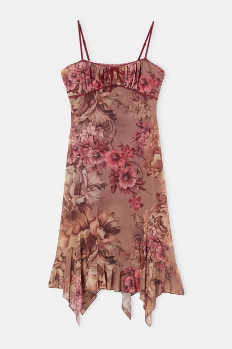 Trendyol Curve Damen Mehrfarbig Geblümt Maxi Ärmellos Elegant/Abend Gerade Große Größen Kleid - Image 4