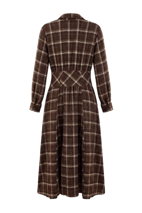 TRENDYOLMİLLA Damen Mehrfarbig Kariert Maxi Lang Hemdblusenkleid Kleider - Image 3