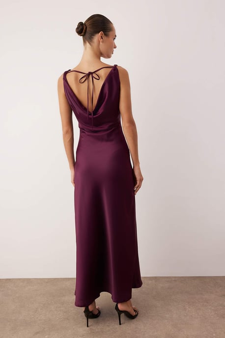 TRENDYOLMİLLA Damen Lila Einfarbig Maxi Ärmellos Elegant/Abend A-Linie Kleider - Image 3