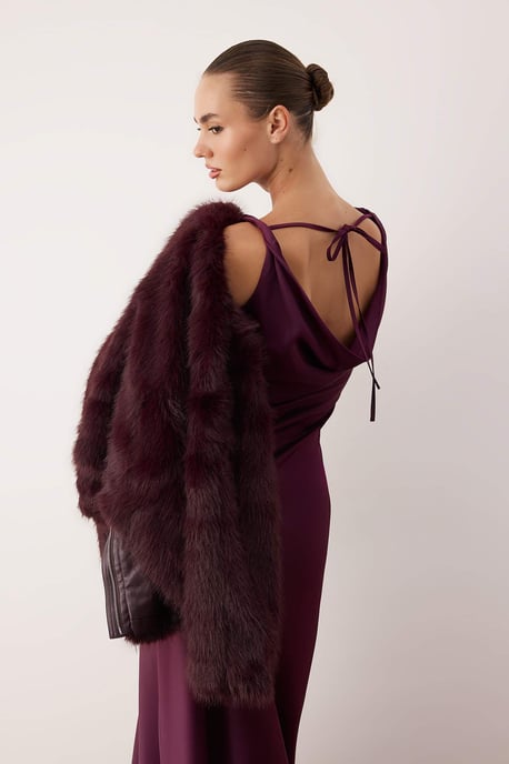 TRENDYOLMİLLA Damen Lila Einfarbig Maxi Ärmellos Elegant/Abend A-Linie Kleider - Image 4