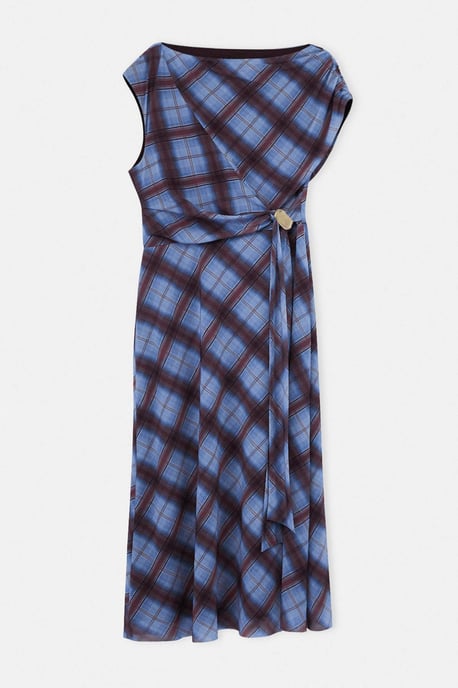 Trendyol Curve Damen Mehrfarbig Kariert Maxi Ärmellos A-Linie Große Größen Kleid - Image 4
