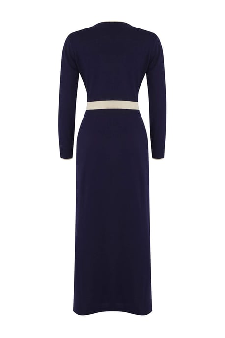 Trendyol Modest Damen Dunkelblau Colour-Block Maxi Lang Casual Skater Modest Kleider - Image 5