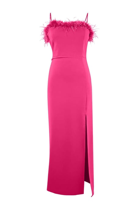 Trendyol Curve Damen Rosa Einfarbig Maxi Ärmellos Ball Gerade Große Größen Kleid - Image 3