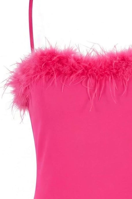 Trendyol Curve Damen Rosa Einfarbig Maxi Ärmellos Ball Gerade Große Größen Kleid - Image 4