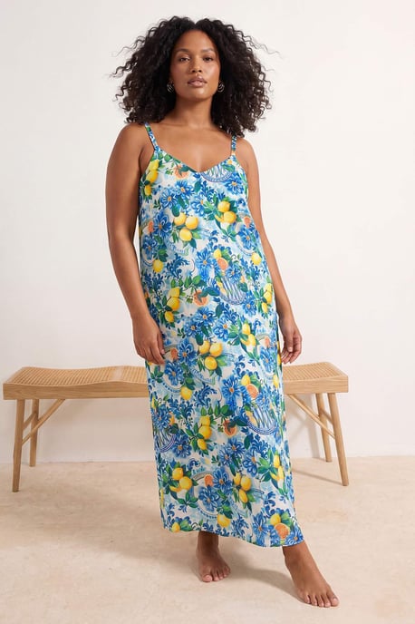 Trendyol Curve Damen Mehrfarbig Einfarbig Maxi Ärmellos Strandmode A-Linie Große Größen Kleid - Image 6