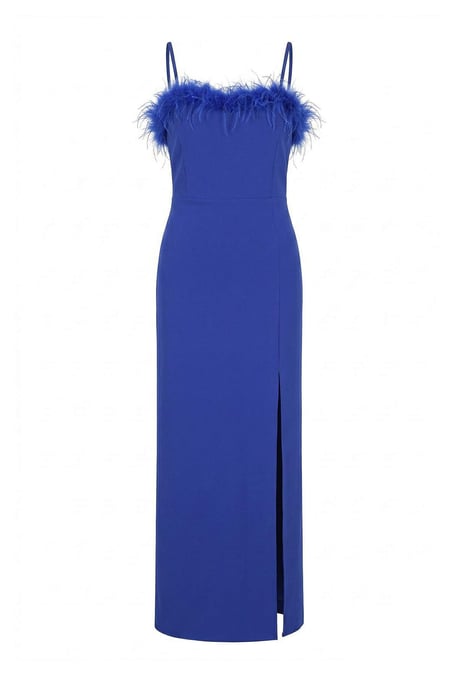 Trendyol Curve Damen Blau Einfarbig Maxi Ärmellos Ball Gerade Große Größen Kleid - Image 4