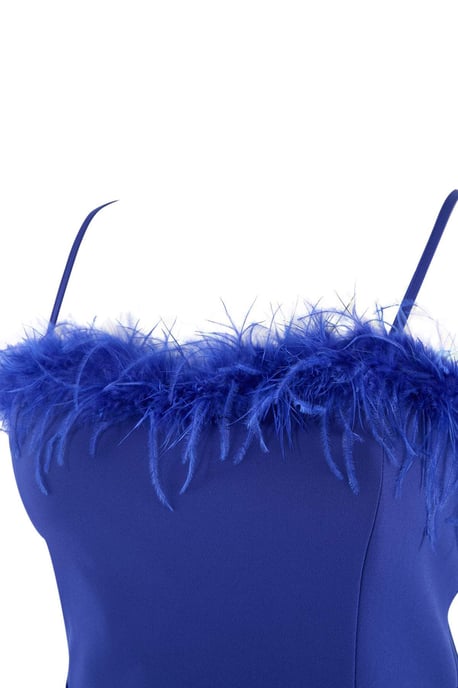 Trendyol Curve Damen Blau Einfarbig Maxi Ärmellos Ball Gerade Große Größen Kleid - Image 5