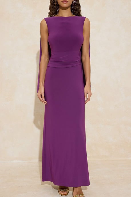TRENDYOLMİLLA Damen Lila Einfarbig Maxi Ärmellos Elegant/Abend Gerade Abend & Ball Kleid - Image 2