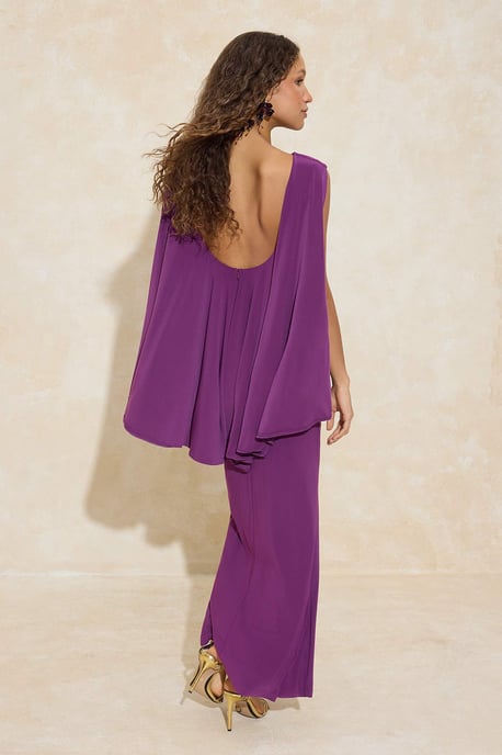 TRENDYOLMİLLA Damen Lila Einfarbig Maxi Ärmellos Elegant/Abend Gerade Abend & Ball Kleid - Image 3