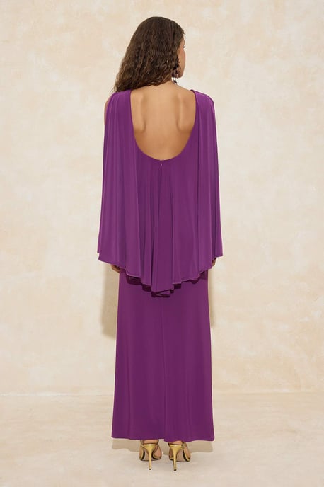 TRENDYOLMİLLA Damen Lila Einfarbig Maxi Ärmellos Elegant/Abend Gerade Abend & Ball Kleid - Image 4