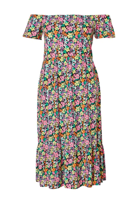 Trendyol Curve Damen Mehrfarbig Geblümt Maxi Kurz Elegant/Abend A-Linie Große Größen Kleid - Image 3