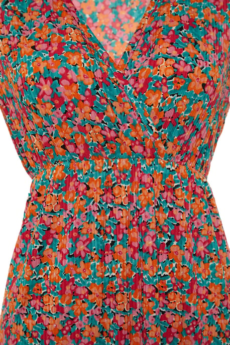 Trendyol Curve Damen Mehrfarbig Geblümt Maxi Ärmellos Casual A-Linie Große Größen Kleid - Image 5