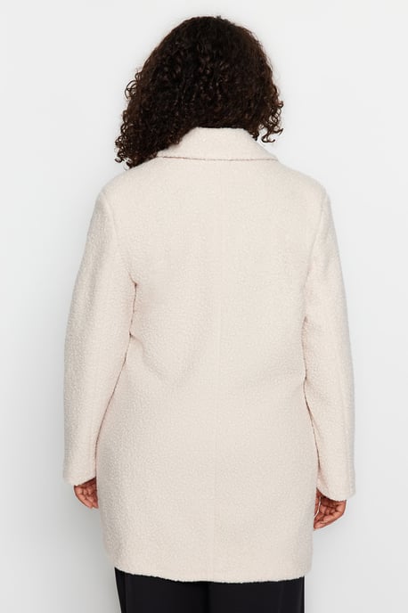 Trendyol Curve Damen Grau Einfarbig Lang Regular Fit Große Größen Mäntel - Image 4