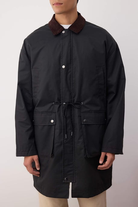 TRENDYOL MAN Herren Schwarz Einfarbig Lang Tailliert Winter Jacken - Image 2