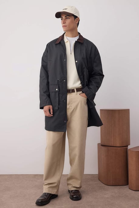 TRENDYOL MAN Herren Schwarz Einfarbig Lang Tailliert Winter Jacken - Image 6