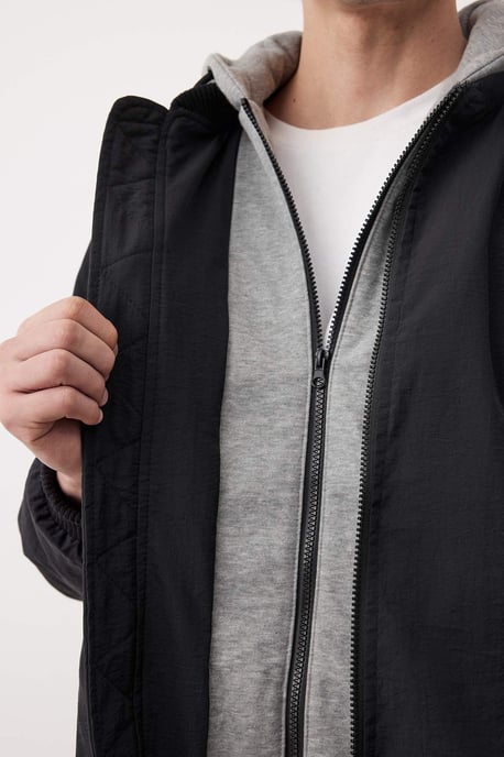 TRENDYOL MAN Herren Schwarz Einfarbig Lang Regular Fit Winter Jacken - Image 3