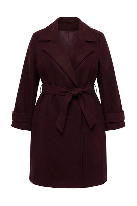 Trendyol Curve Damen Lila Einfarbig Lang Regular Fit Große Größen Mäntel - Image 4