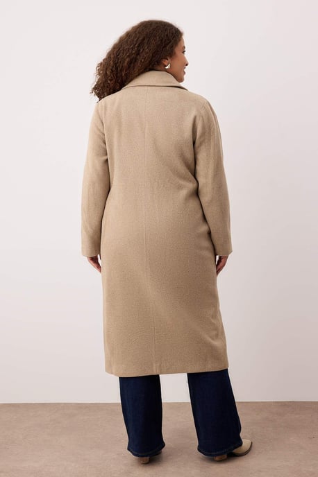 Trendyol Curve Damen Grau Einfarbig Lang Oversize Große Größen Mäntel - Image 3