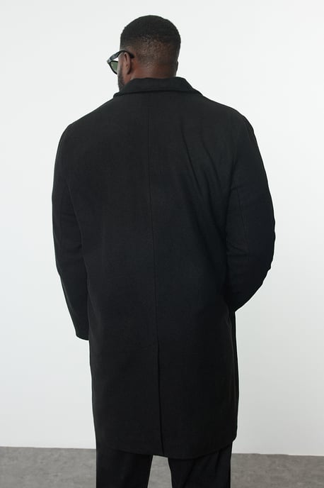 TRENDYOL MAN Herren Schwarz Einfarbig Regular Fit Mäntel - Image 4