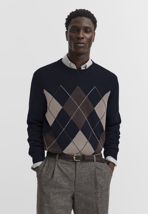 Bugatti Herren Pullover Rundhals Wollmix Mouline - Image 1