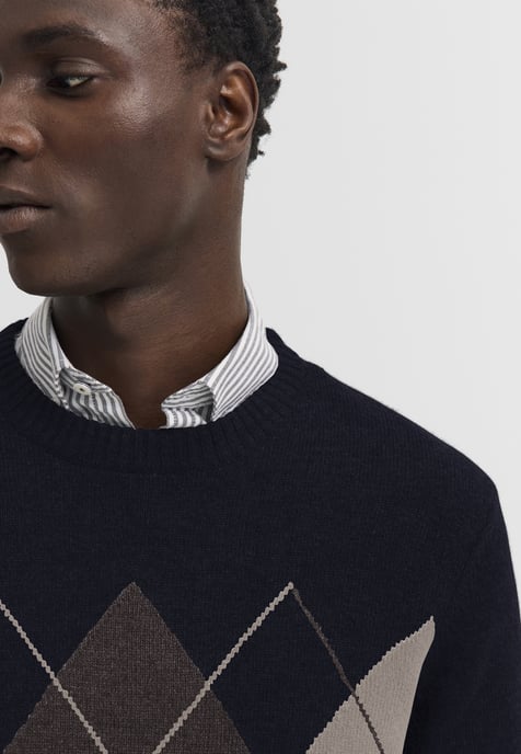 Bugatti Herren Pullover Rundhals Wollmix Mouline - Image 4