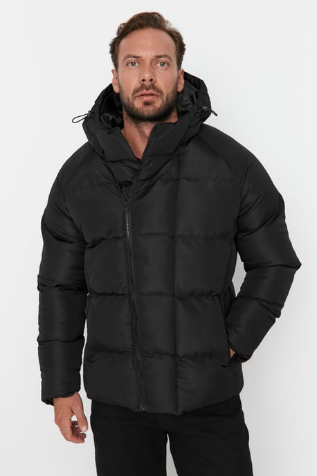 TRENDYOL MAN Herren Schwarz Einfarbig Lang Oversize Winter Jacken - Image 2