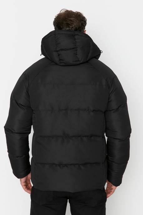 TRENDYOL MAN Herren Schwarz Einfarbig Lang Oversize Winter Jacken - Image 4