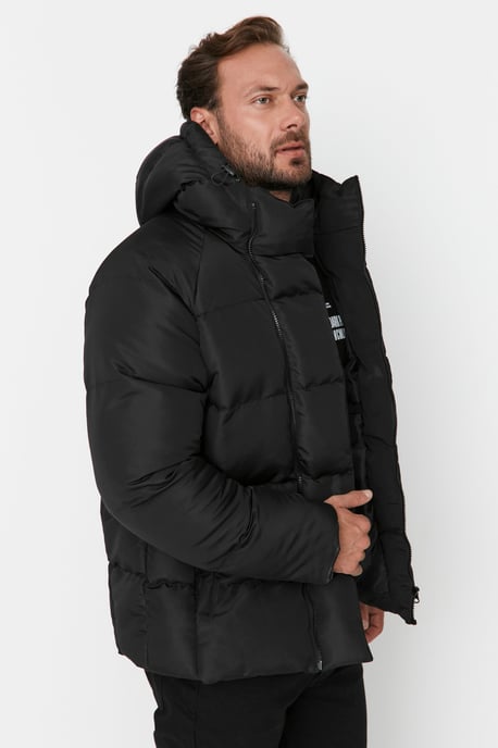 TRENDYOL MAN Herren Schwarz Einfarbig Lang Oversize Winter Jacken - Image 6