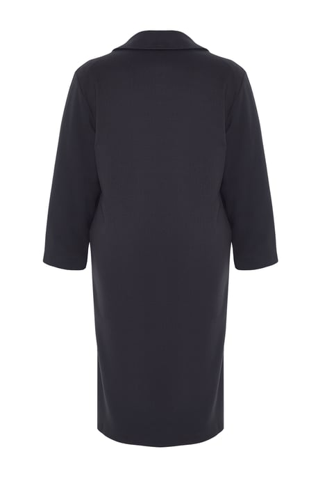 Trendyol Curve Damen Grau Einfarbig Lang Oversize Große Größen Mäntel - Image 5