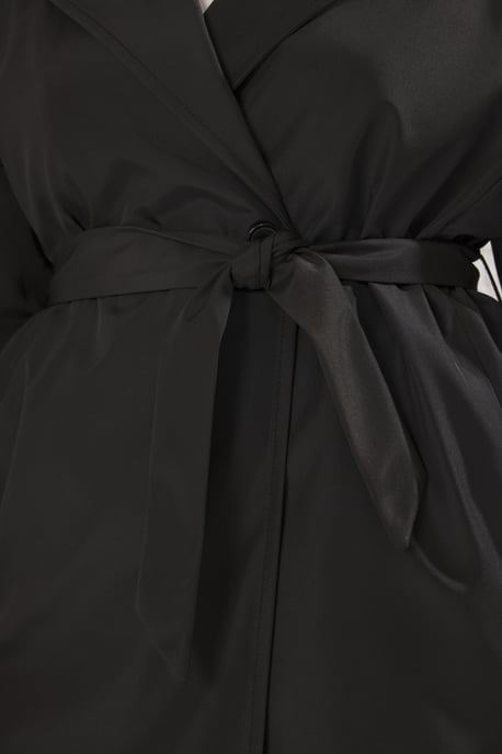 Trendyol Curve Damen Schwarz Einfarbig Oversize Große Größen Trenchcoats - Image 3