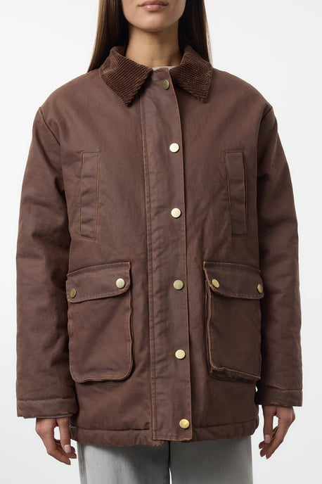 TRENDYOLMİLLA Damen Braun Einfarbig Lang Regular Fit Winter Jacken - Image 3