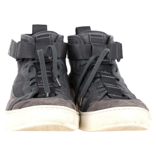 Ermenegildo Zegna Couture High-Top-Sneaker aus schwarzem Canvas und Leder - Image 2