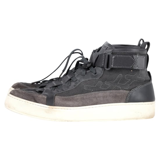Ermenegildo Zegna Couture High-Top-Sneaker aus schwarzem Canvas und Leder - Image 4
