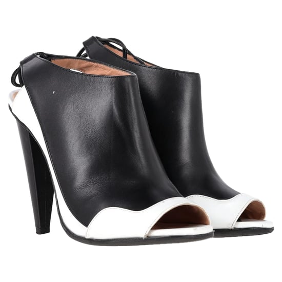 Roland Mouret Damier Slingback-Stiefeletten aus schwarzem Leder - Image 5